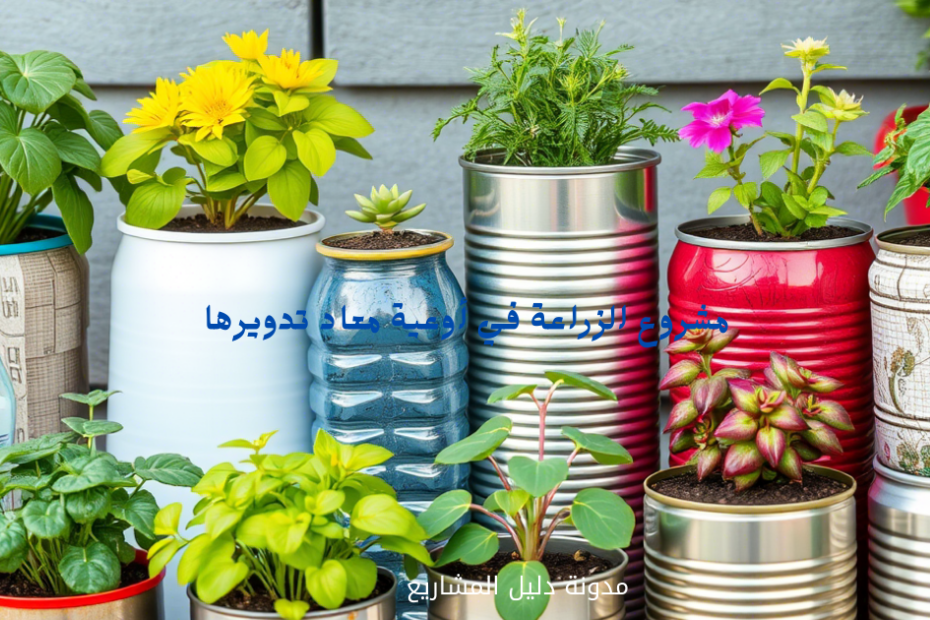 مشروع الزراعة في أوعية معاد تدويرها